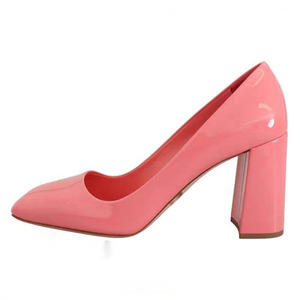 Sandales classiques à talons épais et bout carré pour femmes, couleur unie, personnalisables, en cuir verni, idéales pour le bureau - Product Image 4
