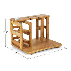 Estante multifuncional de bambú para vinos con tabla de quesos y soporte para copas para almacenamiento en la cocina - Product Image 3