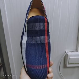 Mocasines de Tela a Cuadros con Punta Redonda, Suela de Goma Suave, Zapatos de Vestir para Hombre para Oficina y Carrera Profesional, para Todas las Temporadas - Product Image 3