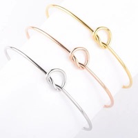 Bracelet jonc ouvert minimaliste en forme de cœur pour femme, bijoux unisexe en acier inoxydable plaqué or 18 carats/plaqué argent, tendance