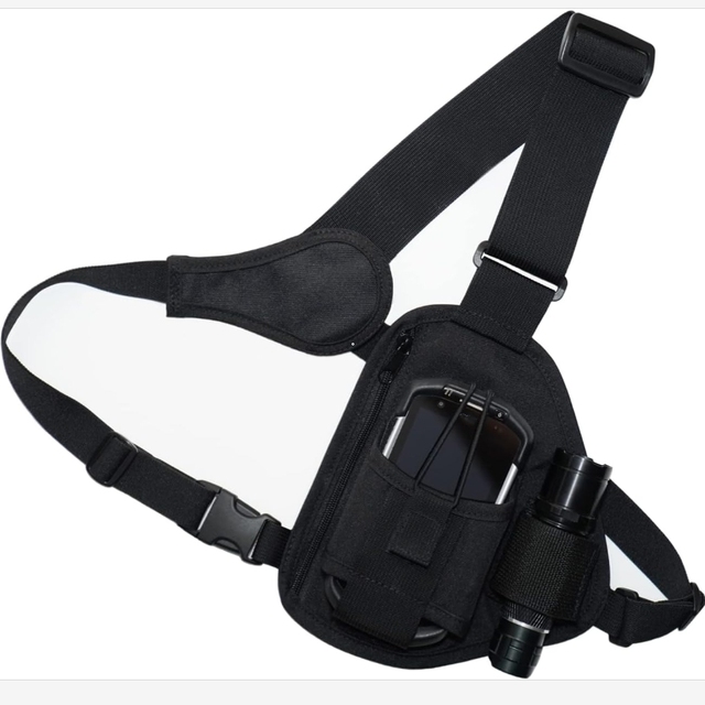 BSCI Custom Mobile Computer Handheld Barcode Scanner Holder Universal Barcode Scanner Chest Harness Carrying Case Pouch