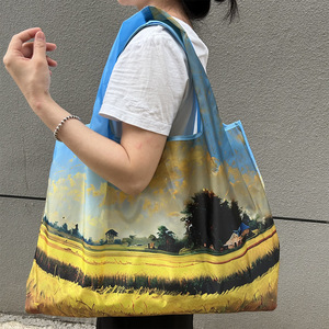 Nueva Bolsa de Compras Plegable Ecológica de Poliéster con Estampado por Transferencia Térmica, Portátil, de Gran Capacidad, para Boutique - Product Image 2