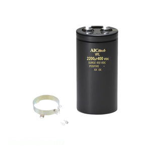 ตัวเก็บประจุแบบยึดติดโครงสร้าง ยี่ห้อ Manufacturer Channel รุ่น CAP ALUM 2200UF 20% 400V SCREW VFL2G222YC109 ความจุ 2200 ไมโครฟารัด - Product Image 1