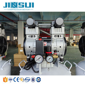 ضاغط هواء صامت مجاني من الزيت من مكبس مزدوج محمول منخفض الضوضاء عمودي لطب الأسنان - Product Image 5