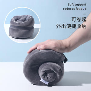 Almohada de viaje en forma de U de espuma viscoelástica Toweyar, almohada de soporte de terciopelo para usar en coche y avión - Product Image 2
