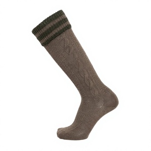 <b>Men</b> Oktoberfest Bavarian Trachten Knee High <b>Socks</b> Cable Knit <b>Wool</b>/Spandex <b>Socks</b> For Lederhosen Costume - Product Image 1