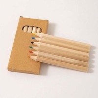 Ensemble de crayons de couleur mini de haute qualité, 6 couleurs, Lapices De Colores, logo personnalisé imprimé, crayons de couleur pour enfants, dessin