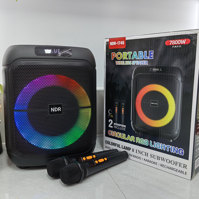 Hot Selling Popular Super Bass Wireless Karaoke BT Speaker RGB Light Active Woofer Outdoor Party DJ Portable Blue-tooth Speaker