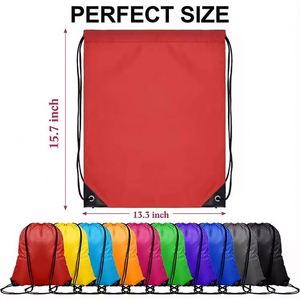 Sac à cordon portable en polyester imperméable, tendance, écologique, personnalisable, avec fermeture éclair, unisexe - Product Image 2
