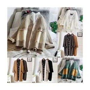 Strickwaren hersteller Custom Ladies Cotton Wool Cashmere Schwarz Weiß Open Knitted Striped Cropped c