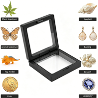 Boîte de présentation flottante en TPU, vitrine à suspension 3D, boîte de rangement transparente anti-poussière pour bijoux, pièces de monnaie, médailles et objets de collection