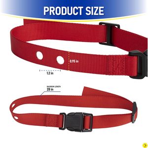 สายรัดคอสุนัขแบบเปลี่ยนได้ Sxkxm สีแดง ไนลอน ปรับได้ 2 รู สำหรับระบบรั้วไร้สาย PetSafe In Ground - Product Image 2