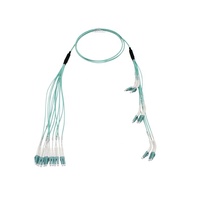 12 Fiber OM4 Optical Fiber Trunk Cable Assemblies with 360° Bendable LC Boot for for 40G/100G Transmission