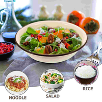 Bol à soupe et à fruits en émail rétro fait main, durable, en métal et céramique, pour salade et usage domestique