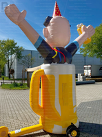 Homme de bière hollandais géant gonflable à LED, personnage de dessin animé classique néerlandais, en tissu Oxford, couleur personnalisée, logo imprimé sur mesure pour la bière