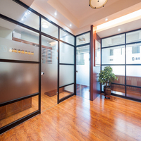 Office Cubicle Wooden Style Offices Wall Partitions Sectional Visible Frame Single Glass Wall