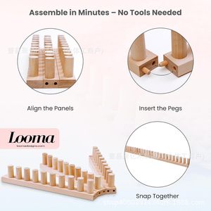 Kit de telar de madera Looma, tamaño ajustable, para tejer con hilo, decoración del hogar, alivio del estrés - Product Image 2