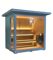 Sauna Eléctrica Tradicional para Exteriores con Panel de Control Computarizado y Vapor, Casa de Jardín de Madera Sólida