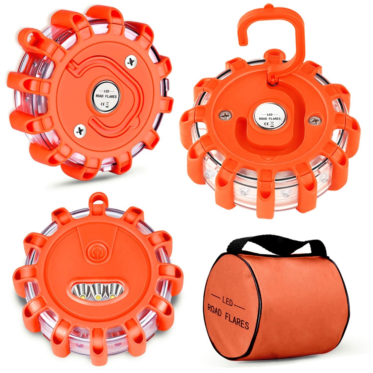 Night Magnetic Battery Rotating Reflective Light Car Emergency Flashing Light Safety Security Truck Led Strobe Warning Light