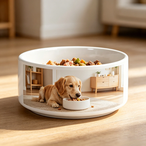 Bol pour animaux de compagnie en céramique imperméable avec glaçure lisse, facile à nettoyer - Product Image 1