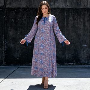 Abaya élégante de luxe en polyester imprimé de haute qualité pour femmes musulmanes, robe modeste sur mesure, fournisseur en gros - Product Image 2