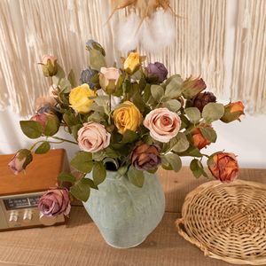 Bouquet de roses artificielles CallaFloral, pétales en polyester, tissu tissé, vase, décoration de mariage, style INS - Product Image 2
