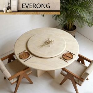 Tavoli da Pranzo in Travertino <span class=keywords><strong>Romano</strong></span> Fatti a Mano in Stile Nordico, Arredamento Moderno per la Casa - Product Image 6