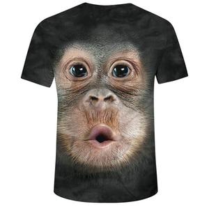 T-shirt pour homme de <span class=keywords><strong>marque</strong></span> d'été, col rond, manches courtes, imprimé animal <span class=keywords><strong>singe</strong></span>/lion, t-shirt imprimé numérique 3D - Product Image 4