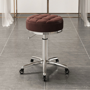 Taburete Giratorio Hidráulico Moderno Multiusos con Múltiples Compartimentos de Almacenamiento, Asiento Acolchado y Base Rodante de Acero Inoxidable - Product Image 3