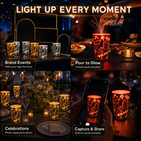 Gobelet lumineux LED activé par l'eau, logo personnalisé, réutilisable, en plastique, clignotant, lumineux, verre à boire LED clignotant pour club