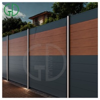 GD lampes solaires à led grain de bois piscine de jardin en bois découpé au laser en aluminium acier latte horizontale panneaux verticaux de clôture d'intimité