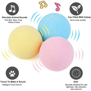 Pelota de juguetes interactivos para perros y gatos con gatillo inteligente, juguetes de sonido de animales reales para gatos, pelota de juguete para gatos de hierba gatera - Product Image 6