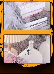 Cinturón de algodón para Halloween, arañas, tela de araña aterradora, adorno de pared para decoración de fiesta, suministros exclusivos para Halloween y vacaciones - Product Image 3