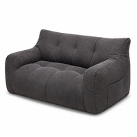 Canapé pouf en tissu garni de particules, fauteuil lounge en peluche, causeuse pour salon, chambre et détente à domicile