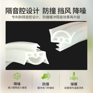 Door Seal <b>Strip</b> <b>Plastic</b> Soundproof For Door Frame Weatherstrip With Screw Installation Modern Design - Product Image 3