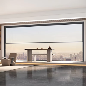 ประตูกิโยตินแบบเลื่อนได้แนวตั้งกระจกอลูมิเนียมแบบพาโนรามาหน้าต่างบ้านระเบียงหน้าต่างยกไฟฟ้าดีไซน์ใหม่ - Product Image 3