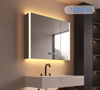 Keluarga Modern Cerdas LED Sensor gerak aluminium kamar mandi cermin kabinet tahan air-untuk Hotel