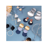 Pendientes de Mujer, Pendientes Coreanos Colgantes para Mujer, Pendientes Geométricos Redondos Dorados, Tendencia de Moda 2021, Joyería Femenina