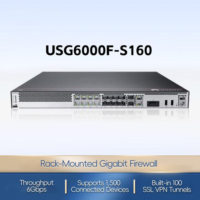 USG6000F-S160-AC Gigabit Enterprise AI Firewall Core VPN Security Gateway 6Gbps Throughput 4M Connections in Stock