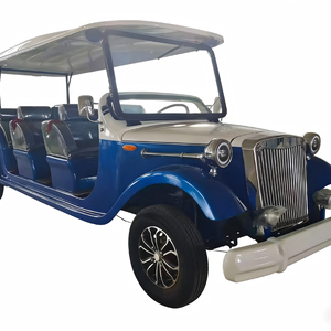 Carrito Turístico Eléctrico Clásico Blanco, Carro de Golf Retro con Batería de Litio de 5KW para Transporte en Hoteles, Resorts y Zonas Turísticas, 3-4 Asientos - Product Image 1