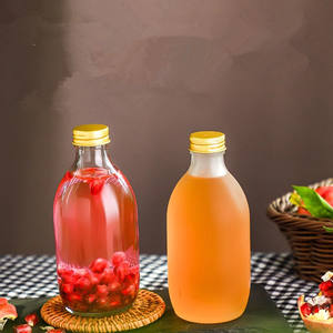 Bouteille d'eau minérale 30cl Cold Brew Coffee Sirop Sauce Liqueur Whisky Bouteille en verre 300ml Round Glass Portable <span class=keywords><strong>Saumure</strong></span> Scrub Fruit Bottle - Product Image 1