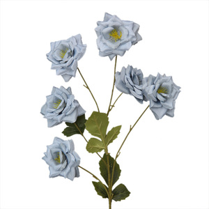 Bouquet de roses artificielles 20 pièces en soie réalistes pour mariage et décoration intérieure rouge vert blanc rose - Product Image 2