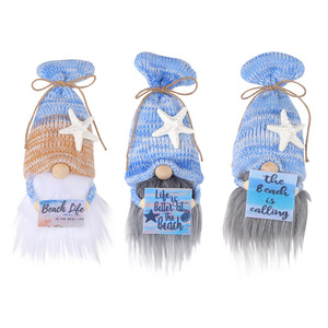 Adornos de decoración de muñecas sin rostro de punto de verano, muñeco de Gnomo de Océano Azul, enanos de verano, adornos de decoración del hogar - Product Image 3