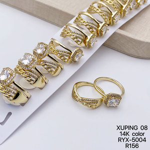XUPING Jewelry Royal Elegant 14K <strong>Gold</strong> Color Plated Synthetic CZ Bridal Men Women Couple a Pair Proposal Wedding Stone <strong>Ring</strong> <strong>Set</strong> - Product Image 6