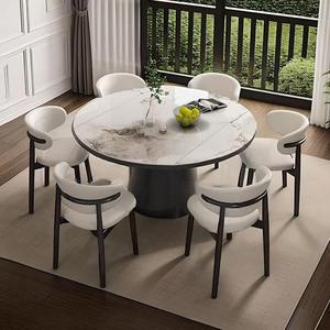 Ensemble <span class=keywords><strong>de</strong></span> table et <span class=keywords><strong>chaises</strong></span> <span class=keywords><strong>de</strong></span> salle à manger en marbre et bois, moderne, extensible, pliable, rond, <span class=keywords><strong>de</strong></span> luxe, 4, 6, <span class=keywords><strong>8</strong></span> places, designs <span class=keywords><strong>de</strong></span> meubles pour salon - Product Image 6
