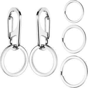 <span class=keywords><strong>Mini</strong></span> gancho elegante para llavero para mascotas | Sujetador de acero inoxidable en forma de D para etiquetas de perro y accesorios para gatos - Product Image 1