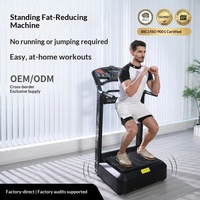 Plateforme vibrante compacte avec compteur LCD, bandes de résistance et corde de traction – Équipement de fitness à domicile