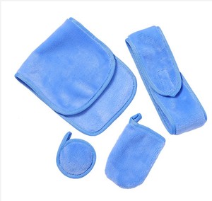 4 Pcs/Set Set de chiffons démaquillants réutilisables Serviette de nettoyage du visage Lingettes lavables en microfibre Gants nettoyants pour le visage - Product Image 4