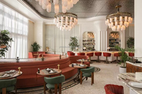 Meubles commerciaux modernes sur mesure, canapés de luxe pour café, chaises de restaurant, banquettes courbes en velours rouge pour hôtel