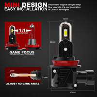 Phare Led U50 H4 H7 H11 9005 Play et Plug 70W 7000LM 3570 Puces 6000K Ventilateur Silencieux U Tube Cuivre Étanche Canbus
